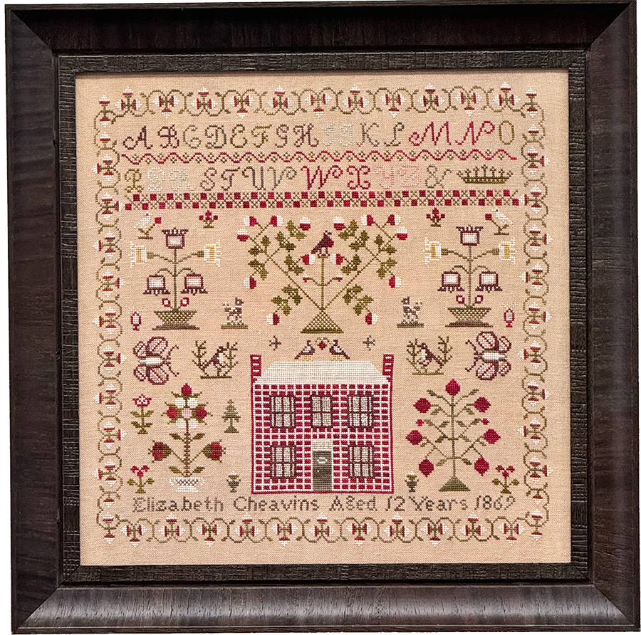 Elizabeth Cheavins 1869 Sampler and Pinwheel