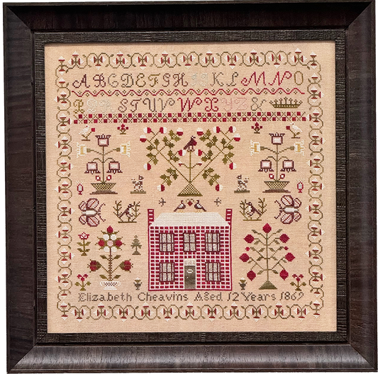 Elizabeth Cheavins 1869 Sampler and Pinwheel