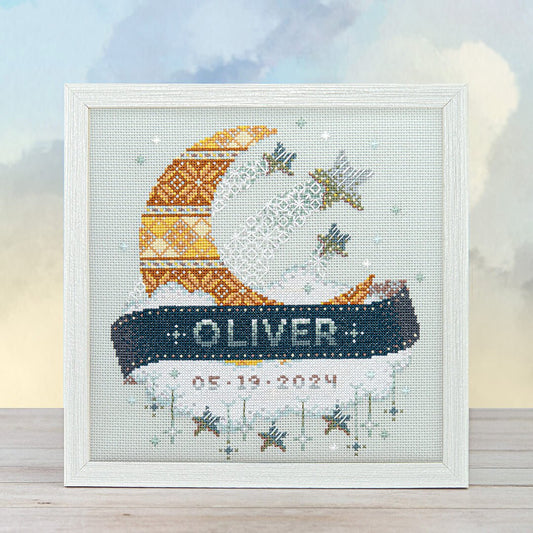 Modern Baby Sampler: Moon and Stars